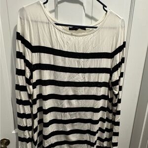 White House Black Market Striped Long Sleeve Top with sequin detail